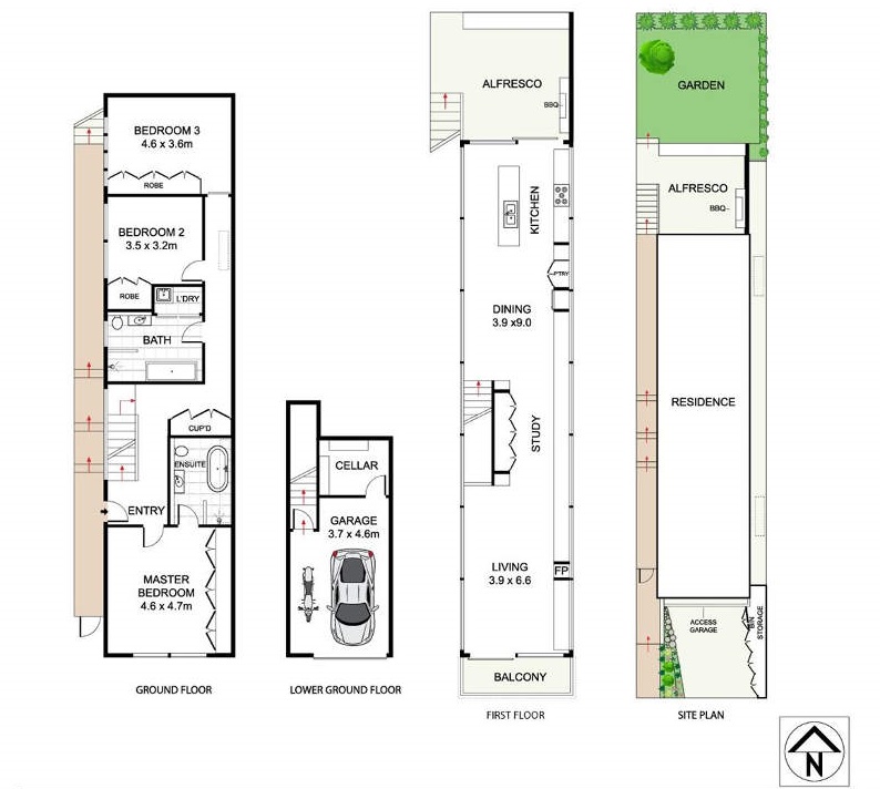 Dugačka, uska parcela i na njoj kuća