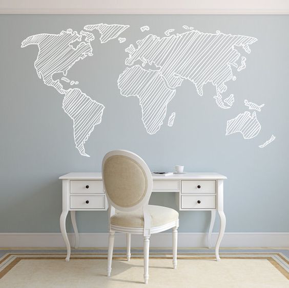 Karta svijeta kao zidna dekoracija