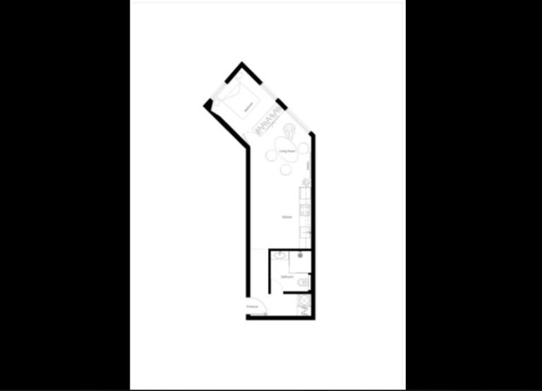 Izduženi stan površine 42 kvadrata